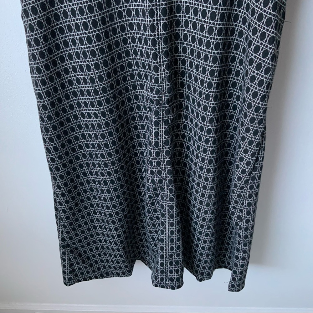 Max Studio Patterned Collared Midi Dress Black Wh… - image 7